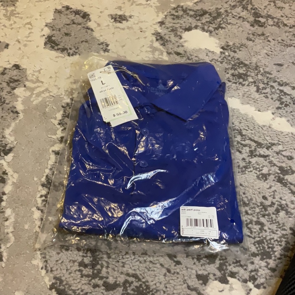 Blue adidas collared shirt